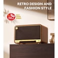 thumbnail image 3 of Restored Edifier D32 Tabletop Wireless Speaker, Hi-Res Audio, LDAC, ALAC, 60W (RMS), 2.1 Acoustic Architecture, 11h Playtime, APP Control, Bluetooth 5.3, AirPlay2, USB-C and AUX Inputs, Brown (Refurbished), 3 of 9