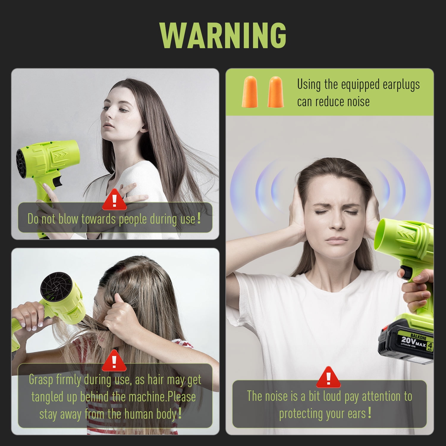 BALKONI Cordless Leaf Blower Electric Jet Blower Portable Dust Cleaner