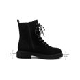 thumbnail image 2 of BLISSFUL STEP Women's Combat Boots Ankle Booties Lace-up Platform Zipper Lug Sole Boots Ankle Boots Black 6.5, 2 of 8