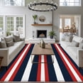 thumbnail image 4 of Red Navy Blue Stripe Washable Living Room Rugs 5'x7', Modern Abstract Low Pile Throw Large Area Rugs Non-Slip Sturdy Edge Binding Carpet for Dining Room Bedside Kitchen, 4 of 9