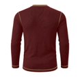thumbnail image 4 of Henley Shirts for Men Ribbed Knit Long Sleeve Shirts Muscle Casual Loose Fit Color Block Trendy Fall Basic Top Lightweight Dressy Work Office Tees Business Pullovers, 4 of 6