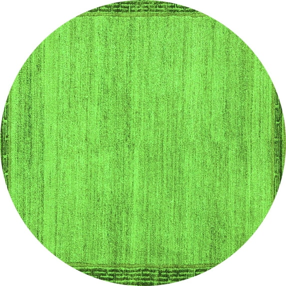 Ahgly Company Indoor Round Abstract Green Modern Area Rugs, 8' Round