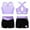 A Lavender, variant on iiniim Kids Girls 2 Pcs Dance Athletic Ballet Gymnastic Tracksuit Sleeveless Crop Top and Short Set Black&Rose 12