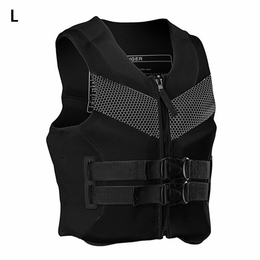 Adults Life Jacket Premium Neoprene Vest Water Ski Wakeboard PFD Grey S to XXXL 