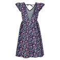 thumbnail image 5 of Gibobby Vestido corto casual para mujer Vestido sin mangas con estampado floral y cuello en V profundo para mujer de verano Vestidos sexy sin espalda con c(Morado,CH), 5 of 5