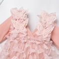 thumbnail image 5 of FYMNSI Baby Girls Long Sleeve Lace Princess Tutu Dresses Infant 3D Butterfly Tulle Romper Dress Toddler Pink Clothes 6-12 Months, 5 of 10