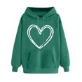 thumbnail image 1 of Plebaso Sweat à Capuche pour Femmes Mignon Cœur Manches Longues Décontracté avec Poches, 1 of 5