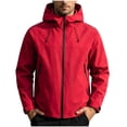 thumbnail image 2 of LEKWK Rain Jacket Men Big and Tall Water Resistant Lightweight Windbreaker Hooded Coat Full Zip Hiking Running Golf Outdoor Activewear, 2 of 9