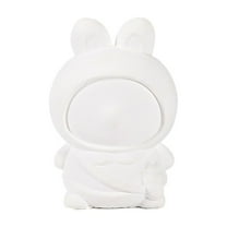 DIY Unpainted Plaster Bunny Dolls Art Painting Craft Kit With 12 Assorted Pigments And Brushes For Kids Activities