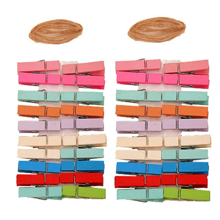 Mini Clothespins 40 Assorted Colors or 40 Natural Colors 