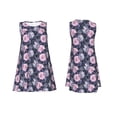 thumbnail image 7 of Sikiie Flowers Print Women's Sleeveless Dress with Pockets Round Neck Sundress, Suitable for Daily, Office, Vacation Summer Wear, 7 of 7