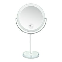 Snowflakes 1X / 15X Magnifying Makeup Mirror with Stand - 7 Inch Tabletop Vanity Mirror for Bathroom or Bedroom with 360° Rotation.