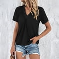 thumbnail image 6 of SUNBS Shirts for Women Short Sleeve V Neck Blouses Casual Loose Fit Pleated Tops Trendy Cute Fashion Clothes, 6 of 8