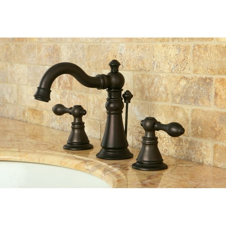 Bronze Ashfield Drain Assembly - Kingston Brass American Classic Widespread Bathroom Faucet with Drain Assembly