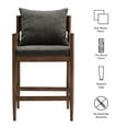 thumbnail image 3 of Counter Stool Chair, Dark Gray, Fabric, Wood, Bar Pub Cafe Bistro Dining Kitchen Hospitality Restaurant, Modern Contemporary, HB37882, 3 of 9