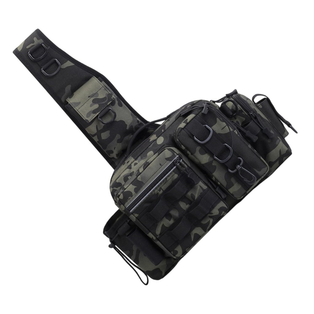 TerraVbie Fishing Rod Bag Green Camo Large Capacity Rod Case Rod Carrier for Fishing
