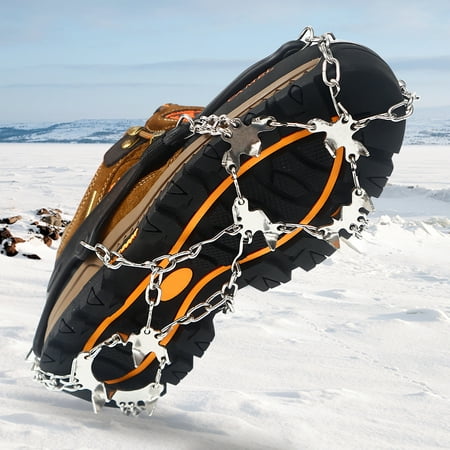 Outdoor Anti-Slip Ice Cleats with 19 Stainless Steel Spikes Tooth