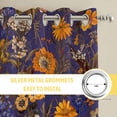 thumbnail image 6 of Orange Purple Spring Floral Kitchen Curtains Window Panels, Vintage Botanical Summer Flower Insulated Window Treatment Curtain, Grommet Curtains for Bedroom/Living Room/Bathroom, 2 Piece 27.5"Wx39"L, 6 of 8
