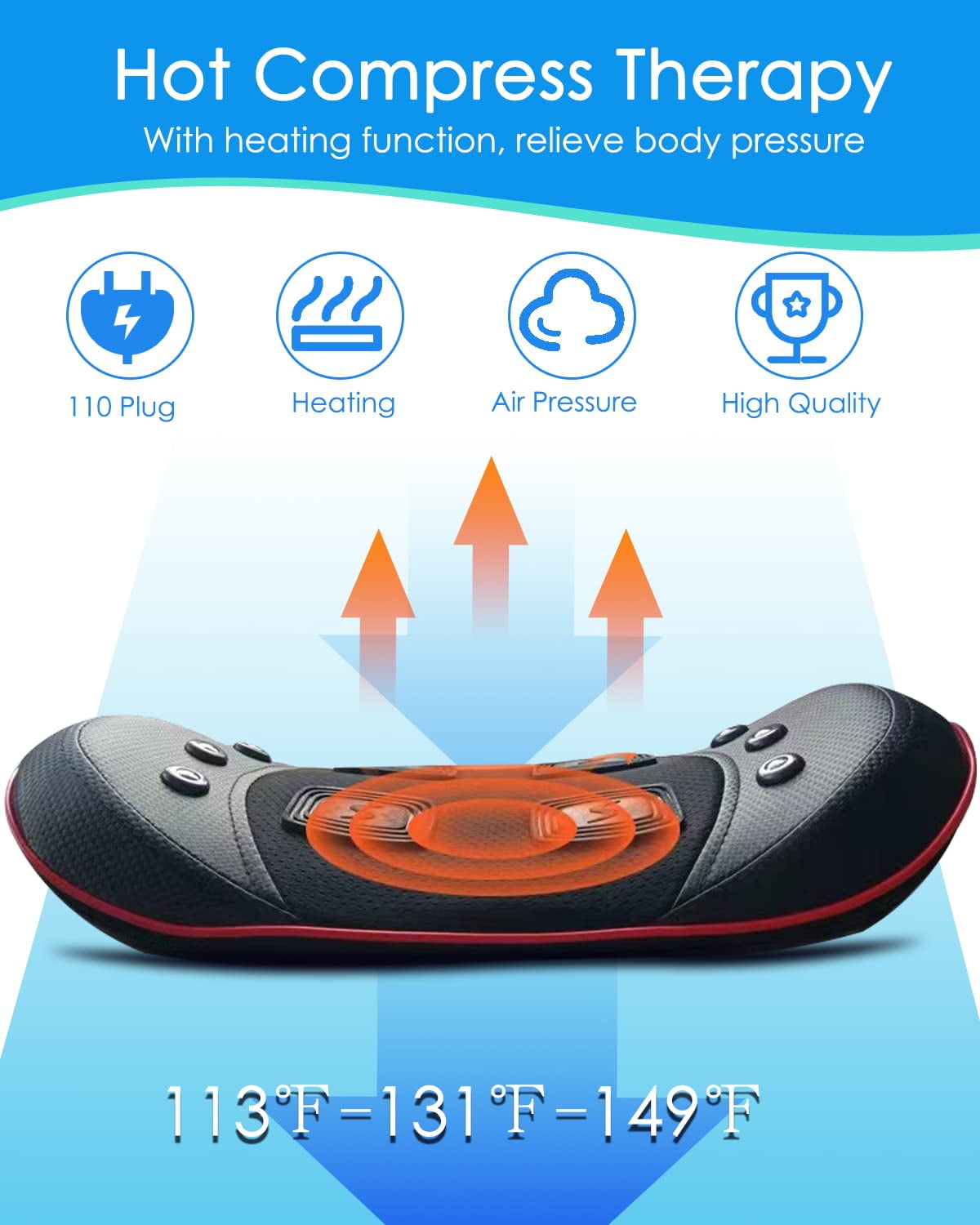 Jimugor Electric Lumbar Traction Device Massager with Heat Function &  Adjustable Intensity,Electric Inflatable Back Stretcher Device,Back &  Sciatica