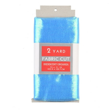 Shason Textile 55" Nylon Iridescent Solid Organza Fabric by the Yard, Blue