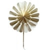 Quasimoon 8" Beige / Ivory Pinwheel Paper Folding Hand Fan for Weddings (10 Pack) by PaperLanternStore