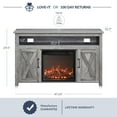 thumbnail image 5 of BELLEZE 48" Barn Door TV Stand Media Entertainment Center For TVs up to 50" with 18" Fireplace - Corin (Gray Wash), 5 of 7
