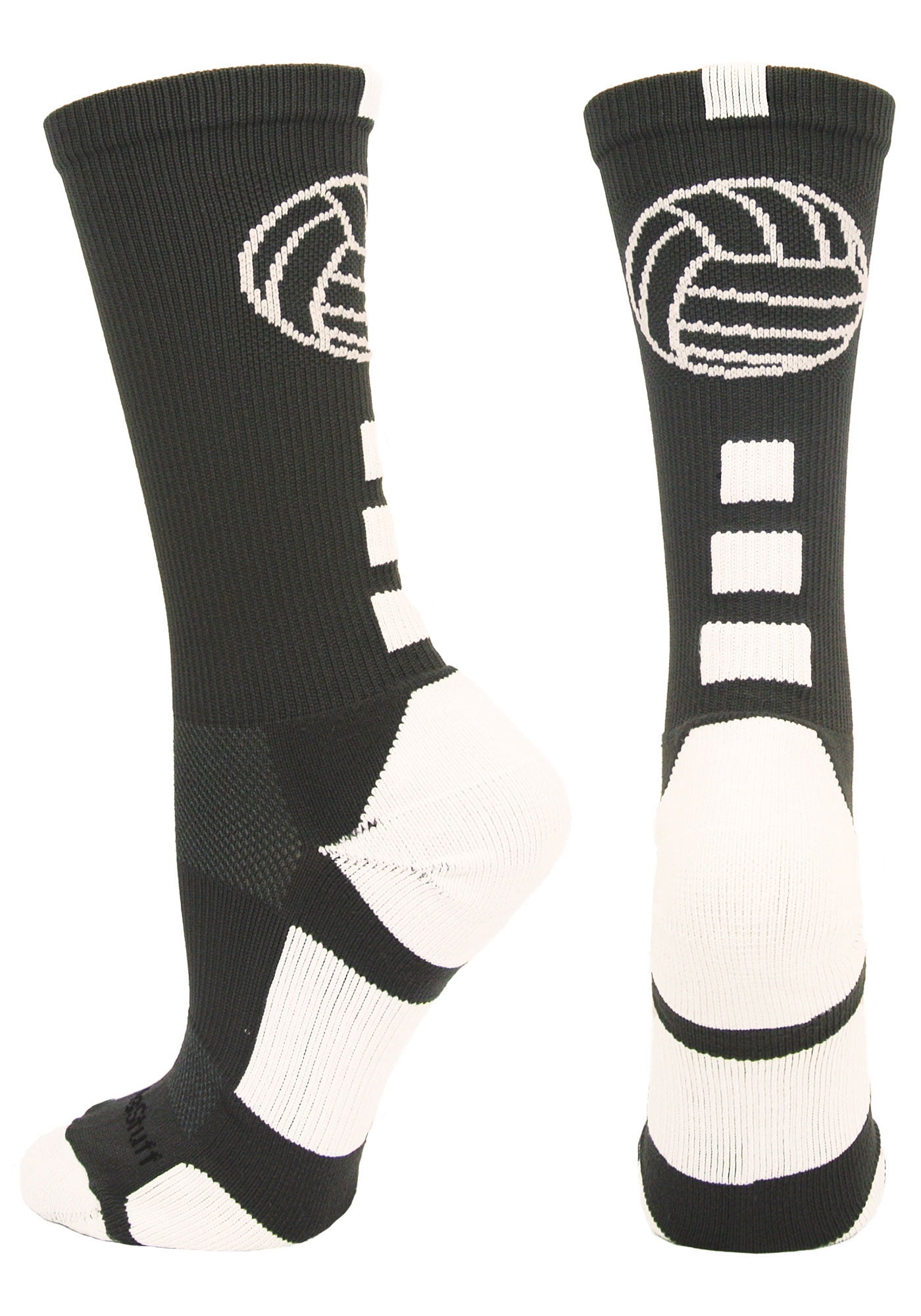 Volleyball Logo Crew Socks (Graphite/White, Small)