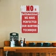 thumbnail image 6 of DIPQIM No Trespassing Sign Halloween Funny Metal Tin Sign-We Have Perfected Our Burying Technique- Retro Wall Decor Yard Signs, 8 x 12 Inch, 6 of 7
