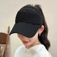 thumbnail image 6 of Nmnitkp Sun Hats for Women,Sun Visor Hat for Women Knitted Hats Elastic Sports Hat Empty Top Quick Drying Wide Brim Golf Hat Black, 6 of 7