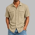 thumbnail image 3 of Aofany Short Sleeve Shirts for Men Plus Size Button up Loose Comfy Business Casual Work Shirts with Pocket, 3 of 8