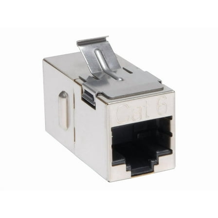 Tripp Lite Cat6 Straight Through Shielded Modular In-line "Snap-in" Coupler (RJ45 F/F) - RJ-45 Network - Silver