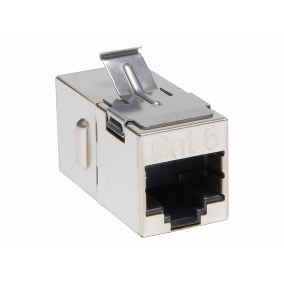 Tripp Lite Cat6 Straight Through Shielded Modular In-line "Snap-in" Coupler (RJ45 F/F) - RJ-45 Network - Silver