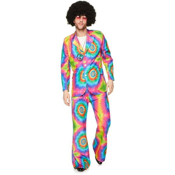 70s Tie Dye Suit Men's Costume Large 42-44