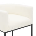 thumbnail image 5 of FANCROU 26" H Counter Height Bar Stools Set of 2, Fabric Barrel Stools with Back and Arms, Beige-Black Leg, 5 of 12