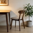 thumbnail image 5 of Jopath Set of 2 Dining Chairs with Upholstered, Kitchen Chair with Curved Backrest and Adjustable Foot Pads for Dining Room Kitchen Living Room(Walnut, Gray Cushion), 5 of 9