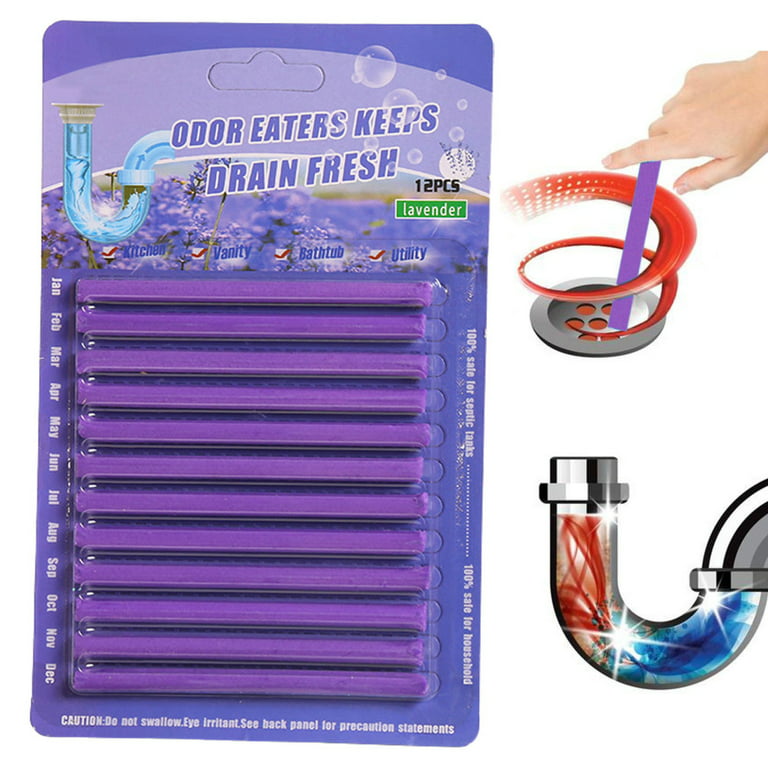 12 Pcs Drain Cleaner Sticks Sets Non-toxic Sink Clean Deodorizer