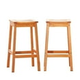 thumbnail image 2 of Set of Two Natural Wood Dining Stools, 2 of 5