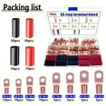 thumbnail image 3 of 140pcs Copper Wire Lugs Kit with Thermal Shrinkage Tubes, AWG 4 6 8 10 12 Battery Cable Lug, Ring Terminal Connector for Vehicles, Ships, Power Distribution Cabinets, Household Appliances, 3 of 8