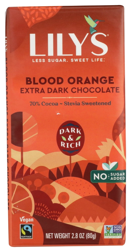 Lily'S Sweets Dark Chocolate Bar Blood Orange, 2.8 oz