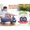 thumbnail image 4 of East doll 12V Ride on Toys with LED Screen, Electric Wiggle Car for 3-12, 2 Seater Car for Kids, Electric Car, Toddler Car, 2 Speed, Flashing Wheels, Bluetooth, Kid Ride on Car, 2.8-4.1 Mph, Purple, 4 of 9