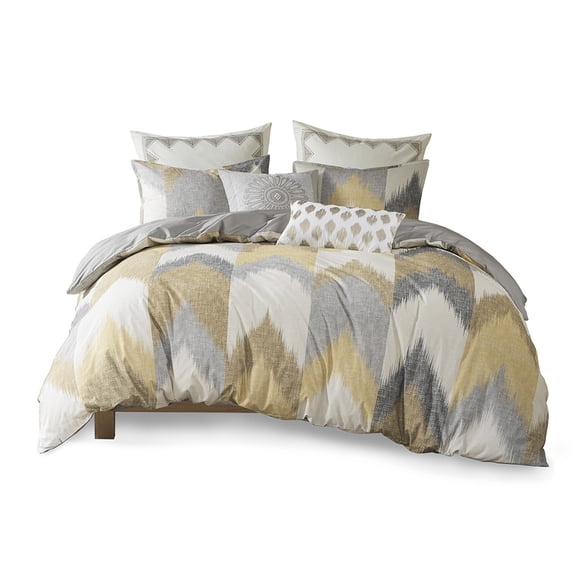 Gracie Mills Heise 3-Piece Modern Ikat Chevron Duvet Cover Set - GRACE-5160