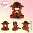thumbnail image 3 of Valentines Day Plush-8.6inch Highland Cow Stuffed Animal, Cute Stuffed Toys with Heart-Shaped Handkerchief, Kawaii Soft Valentine Decorations Stuffy Gift for Girlfriend Lover (Brown), 3 of 6