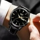 thumbnail image 2 of Reloj De Cuarzo Lige LG8970 de Hombre Pulsera De Cuero Correa Negro Bisel Negro Fondo Negro, 2 of 8