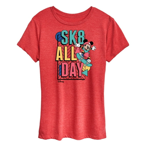 Disney - Mickey & Friends - Sk8 All Day - Skater Mickey - Women's Short Sleeve Graphic T-Shirt