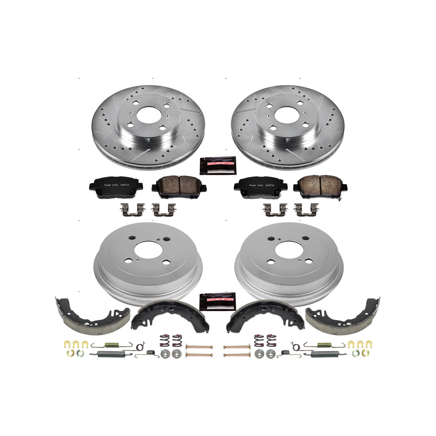 PowerStop Front and Rear Z23 Evolution Sport Brake Pad Rotor Drum and Shoe Kit Fits: TOYOTA Select Models K15204DK