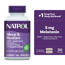 Natrol® Sleep & Restore Capsules, GABA, Magnesium Glycinate, Melatonin 5mg, Up to a 30 Day Supply
