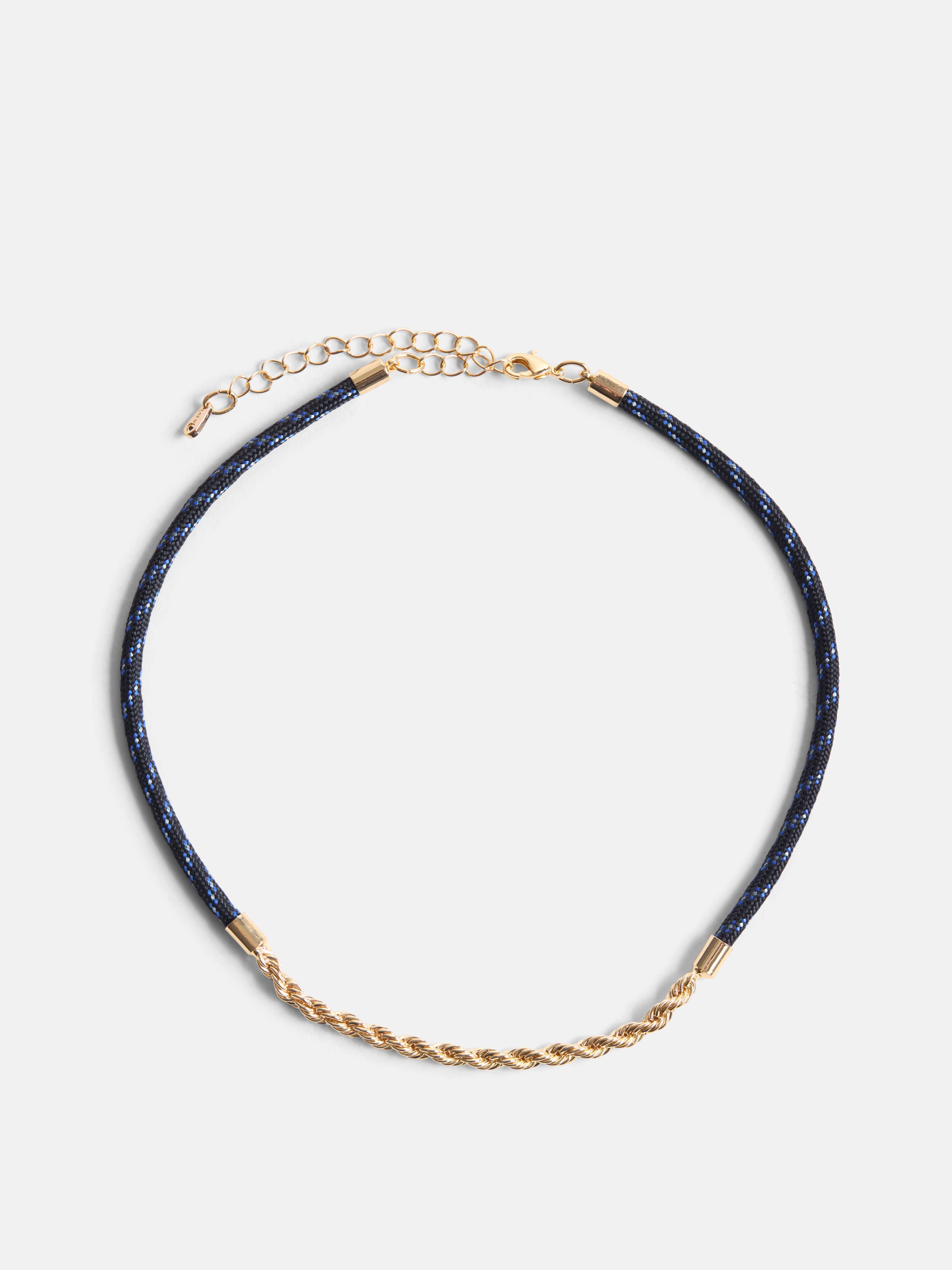 Free Assembly Women's Gold-Tone and Navy Rope Necklace, 16" + 3" Extender