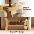 thumbnail image 5 of 59" Solid Wood Console Table, Farmhouse Entryway Sofa Table with Curved Legs, Long Narrow Accent Table for Hallway, Living Room, Foyer, Natural Finish, 5 of 7