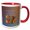 Red/White, variant on 3drose, on the Fourth Day of Christmas Four Calling Birds the Gospels, 11oz Two-tone Black Mug