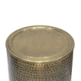 thumbnail image 4 of Allora 16" Contemporary Metal Side Table in Hammered Antique Gold, 4 of 6